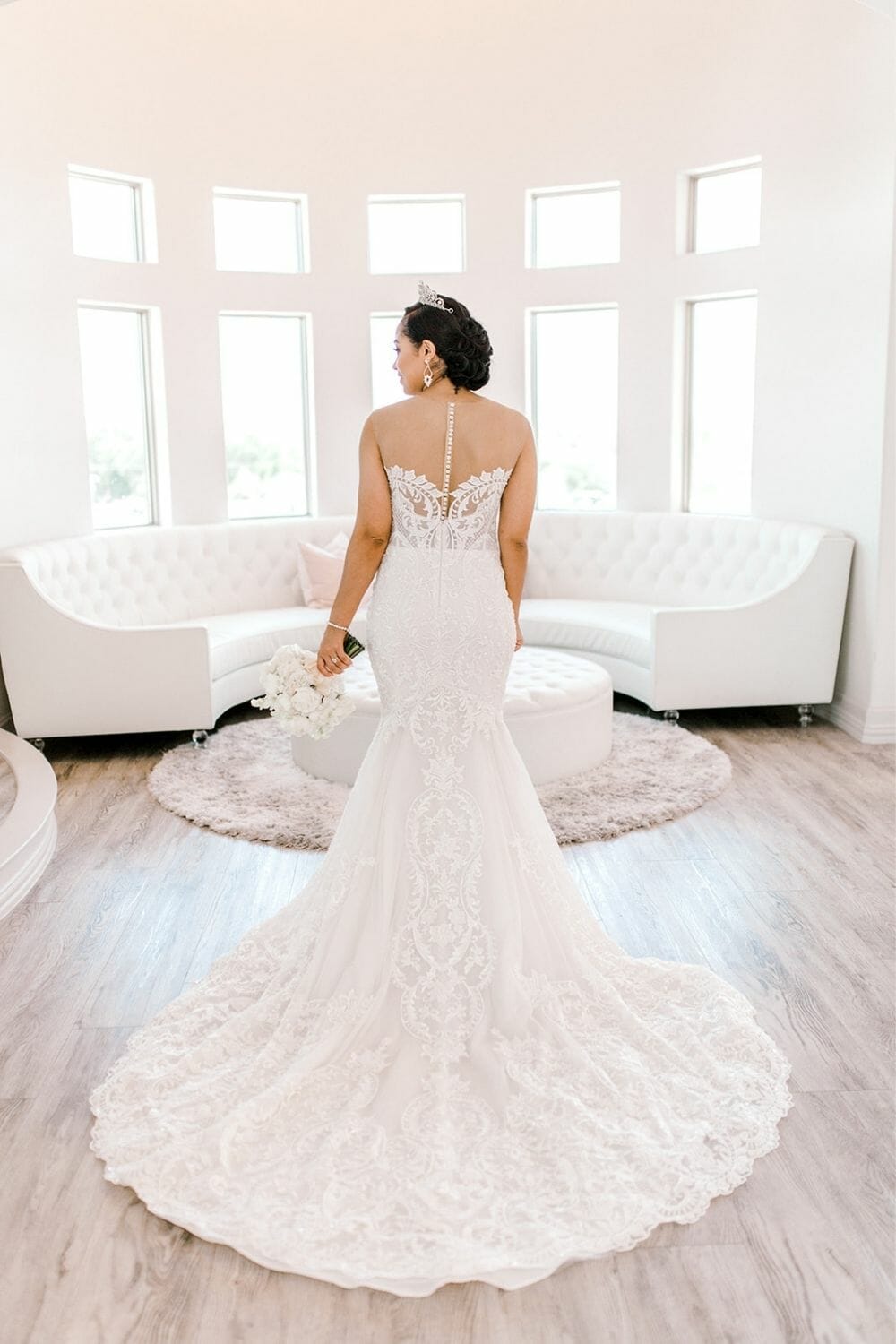 back of Trumpet-Mermaid Wedding Dress photo by Michelle Lippert Photography